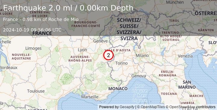 Earthquake FRANCE (2.0 ml) (2024-10-19 09:56:06 UTC)