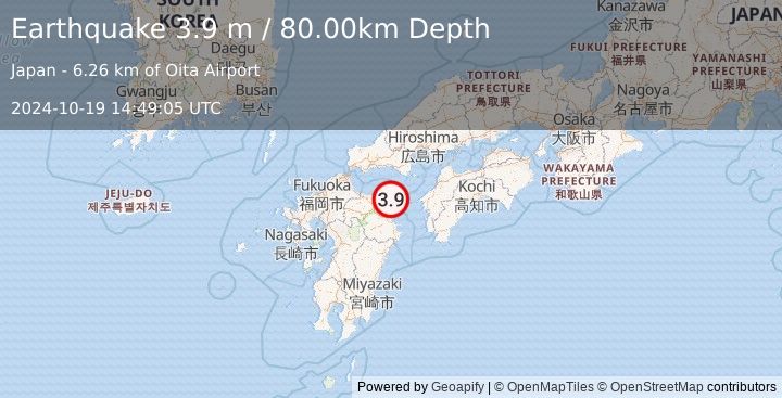 Earthquake KYUSHU, JAPAN (3.9 m) (2024-10-19 14:49:05 UTC)