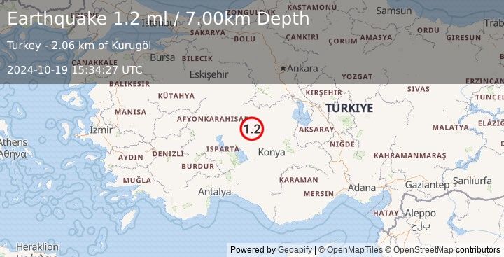 Earthquake WESTERN TURKEY (1.2 ml) (2024-10-19 15:34:27 UTC)