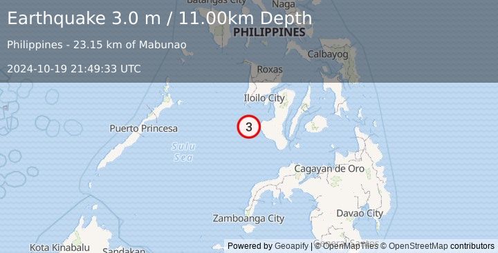 Earthquake NEGROS, PHILIPPINES (3.0 m) (2024-10-19 21:49:33 UTC)