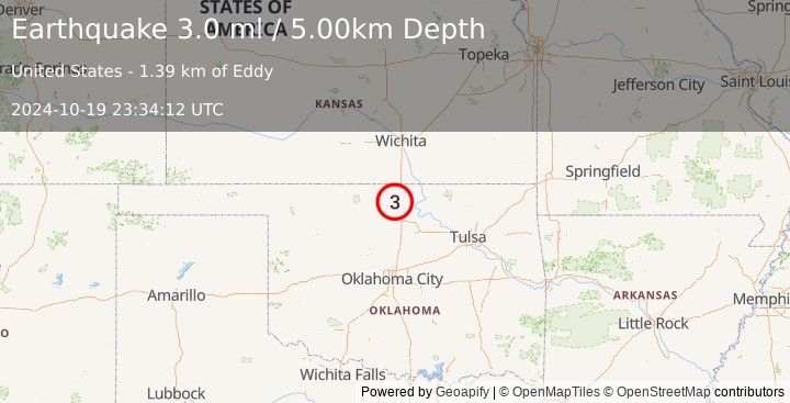 Earthquake OKLAHOMA (3.0 ml) (2024-10-19 23:34:12 UTC)