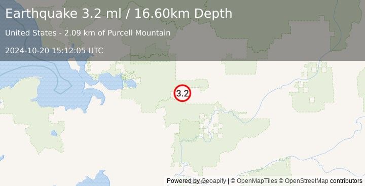 Earthquake NORTHERN ALASKA (3.2 ml) (2024-10-20 15:12:05 UTC)