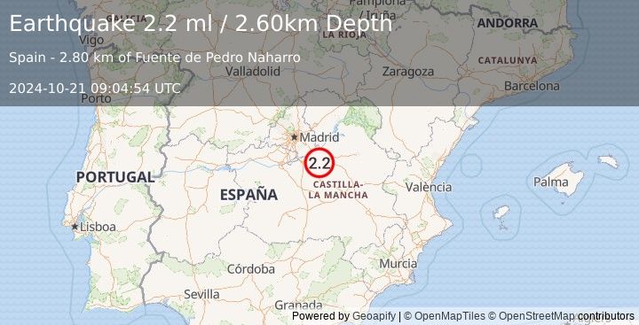 Earthquake SPAIN (2.2 ml) (2024-10-21 09:04:54 UTC)