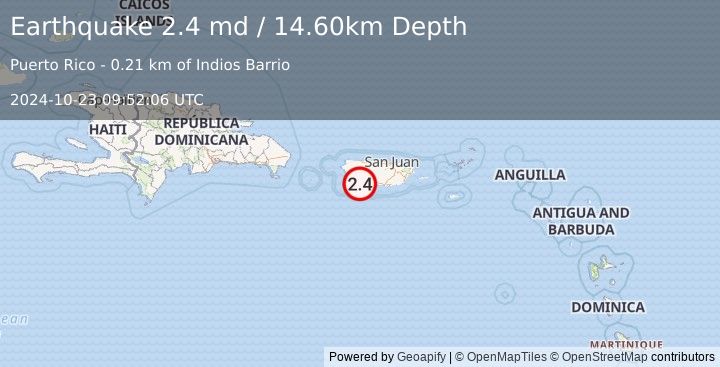 Earthquake PUERTO RICO (2.4 md) (2024-10-23 09:52:06 UTC)