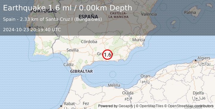 Earthquake SPAIN (1.6 ml) (2024-10-23 20:19:40 UTC)