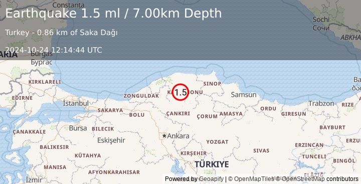 Earthquake CENTRAL TURKEY (1.5 ml) (2024-10-24 12:14:44 UTC)