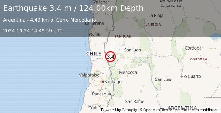 Earthquake SAN JUAN, ARGENTINA (3.4 m) (2024-10-24 14:49:59 UTC)