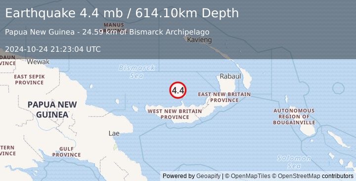 Earthquake BISMARCK SEA (4.4 mb) (2024-10-24 21:23:04 UTC)