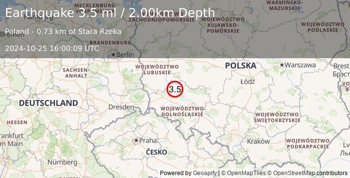 Earthquake POLAND (3.5 ml) (2024-10-25 16:00:09 UTC)