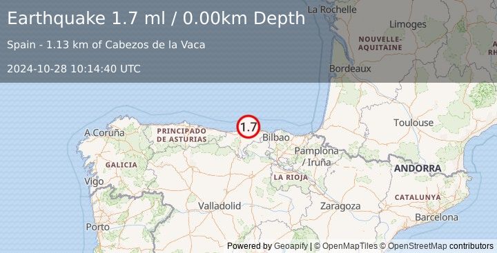 Earthquake SPAIN (1.7 ml) (2024-10-28 10:14:40 UTC)