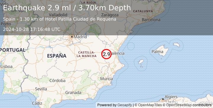 Earthquake SPAIN (2.9 ml) (2024-10-28 17:16:48 UTC)