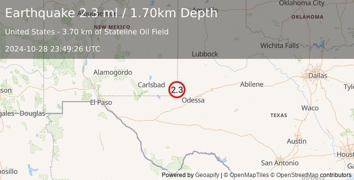 Earthquake NEW MEXICO (2.3 ml) (2024-10-28 23:49:26 UTC)