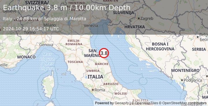 Earthquake CENTRAL ITALY (3.8 m) (2024-10-29 16:54:17 UTC)