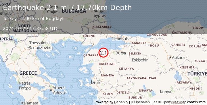 Earthquake WESTERN TURKEY (2.1 ml) (2024-10-29 17:33:58 UTC)