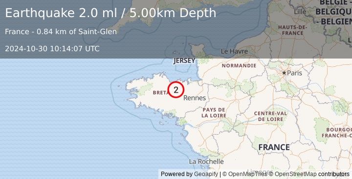 Earthquake FRANCE (2.0 ml) (2024-10-30 10:14:07 UTC)