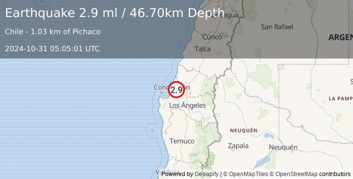 Earthquake BIO-BIO, CHILE (2.9 ml) (2024-10-31 05:05:01 UTC)