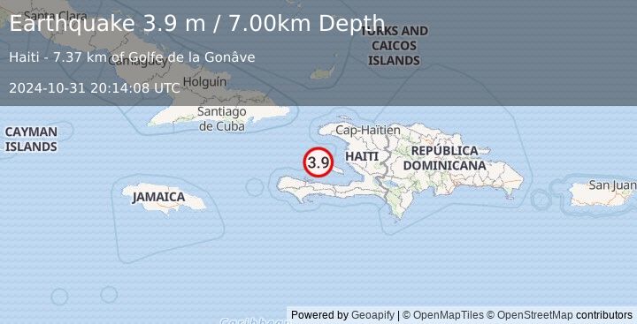 Earthquake HAITI REGION (3.9 m) (2024-10-31 20:14:08 UTC)