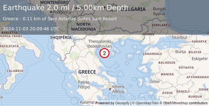 Earthquake GREECE (2.0 ml) (2024-11-03 20:09:46 UTC)