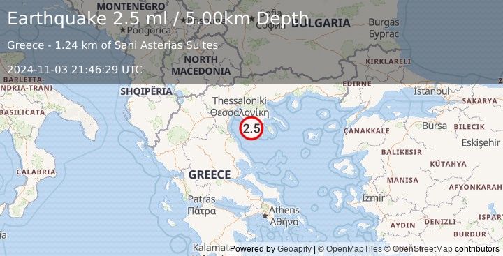 Earthquake GREECE (2.5 ml) (2024-11-03 21:46:29 UTC)