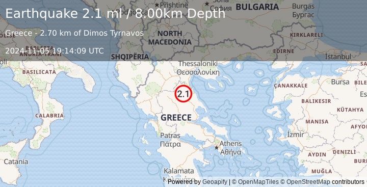 Earthquake GREECE (2.1 ml) (2024-11-05 19:14:09 UTC)