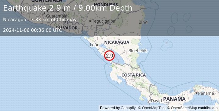 Earthquake NICARAGUA (2.9 m) (2024-11-06 00:36:00 UTC)