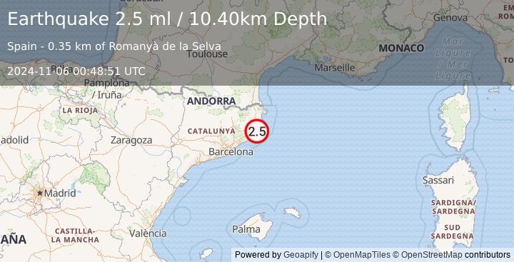 Earthquake SPAIN (2.5 ml) (2024-11-06 00:48:51 UTC)