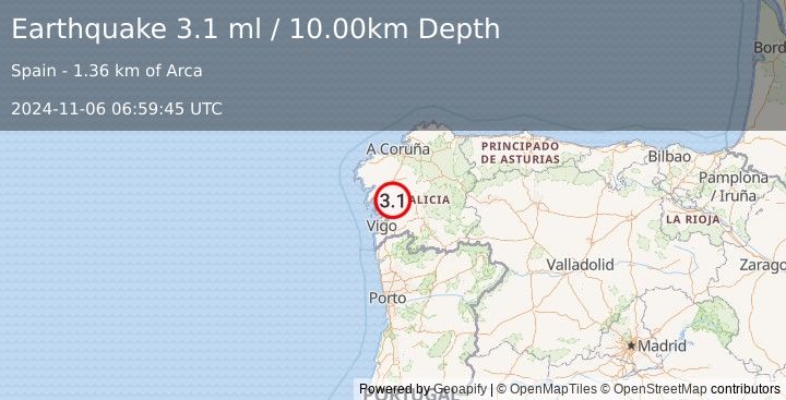 Earthquake SPAIN (3.1 ml) (2024-11-06 06:59:45 UTC)