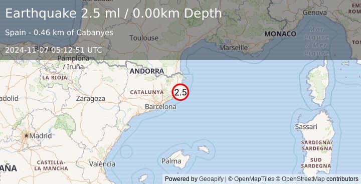 Earthquake SPAIN (2.5 ml) (2024-11-07 05:12:51 UTC)