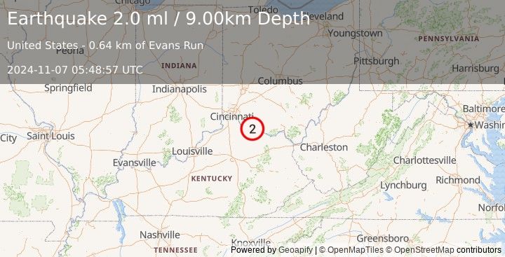 Earthquake OHIO (2.0 ml) (2024-11-07 05:48:57 UTC)