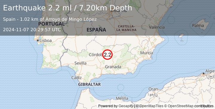 Earthquake SPAIN (2.2 ml) (2024-11-07 20:29:57 UTC)