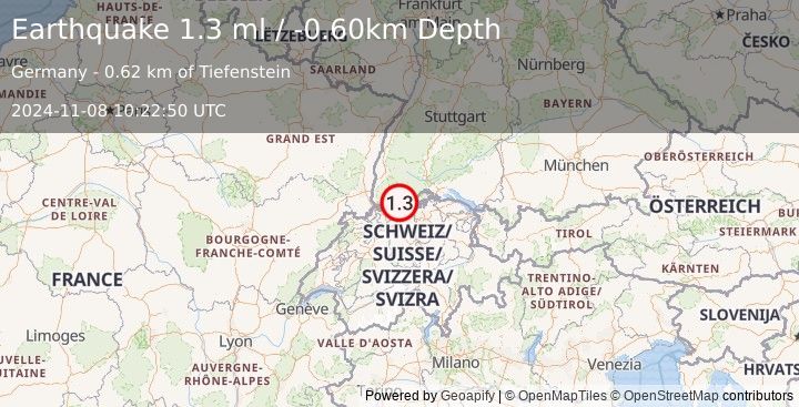 Earthquake GERMANY (1.3 ml) (2024-11-08 10:22:50 UTC)