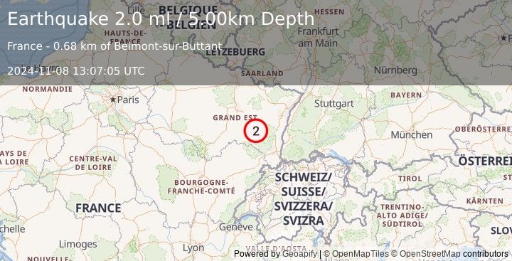 Earthquake FRANCE (2.0 ml) (2024-11-08 13:07:05 UTC)