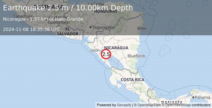 Earthquake NICARAGUA (2.5 m) (2024-11-08 18:35:56 UTC)