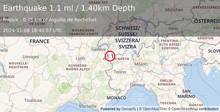 Earthquake FRANCE (1.1 ml) (2024-11-08 18:40:57 UTC)