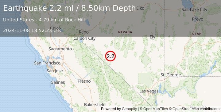 Earthquake NEVADA (2.2 ml) (2024-11-08 18:52:23 UTC)