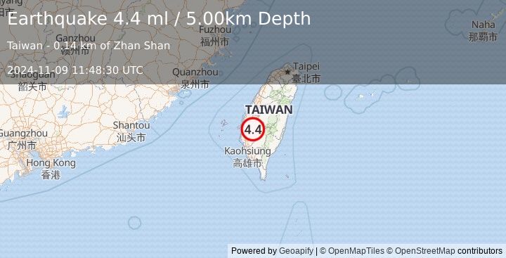 Earthquake TAIWAN (4.4 ml) (2024-11-09 11:48:30 UTC)