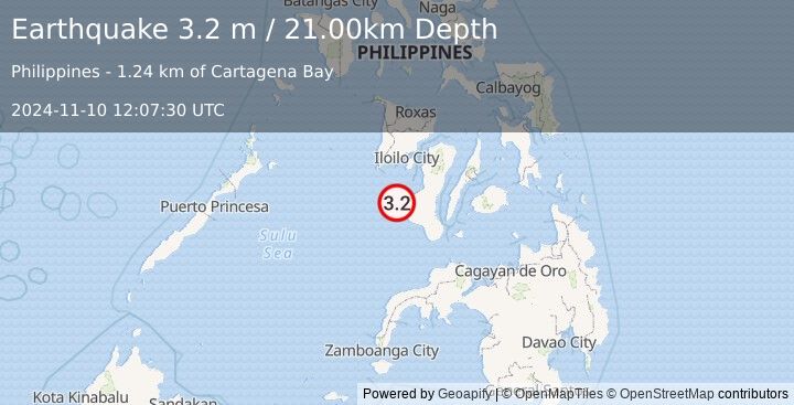 Earthquake NEGROS, PHILIPPINES (3.2 m) (2024-11-10 12:07:30 UTC)