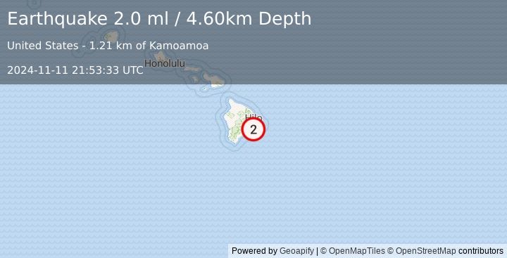 Earthquake ISLAND OF HAWAII, HAWAII (2.0 ml) (2024-11-11 21:53:33 UTC)