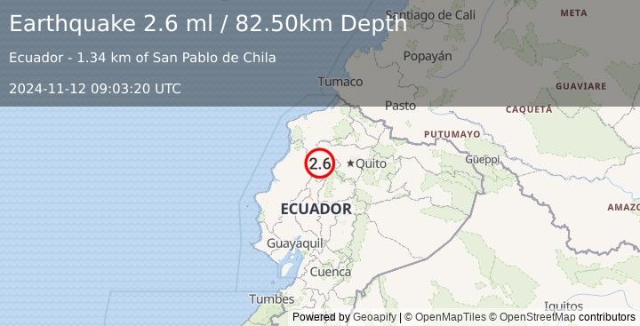 Earthquake ECUADOR (2.6 ml) (2024-11-12 09:03:20 UTC)