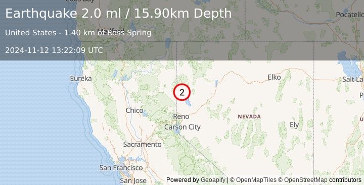 Earthquake NEVADA (2.0 ml) (2024-11-12 13:22:09 UTC)