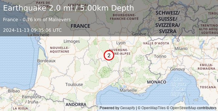 Earthquake FRANCE (2.0 ml) (2024-11-13 09:35:06 UTC)