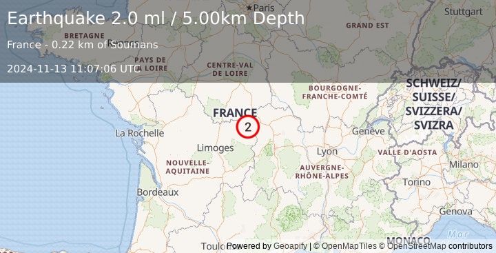 Earthquake FRANCE (2.0 ml) (2024-11-13 11:07:06 UTC)