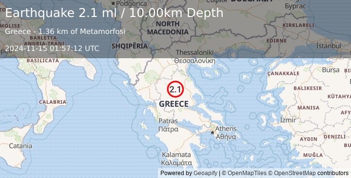 Earthquake GREECE (2.1 ml) (2024-11-15 01:57:12 UTC)