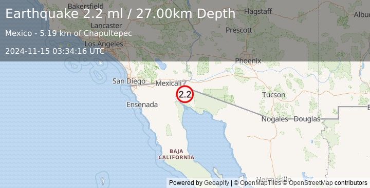 Earthquake SONORA, MEXICO (2.2 ml) (2024-11-15 03:34:16 UTC)