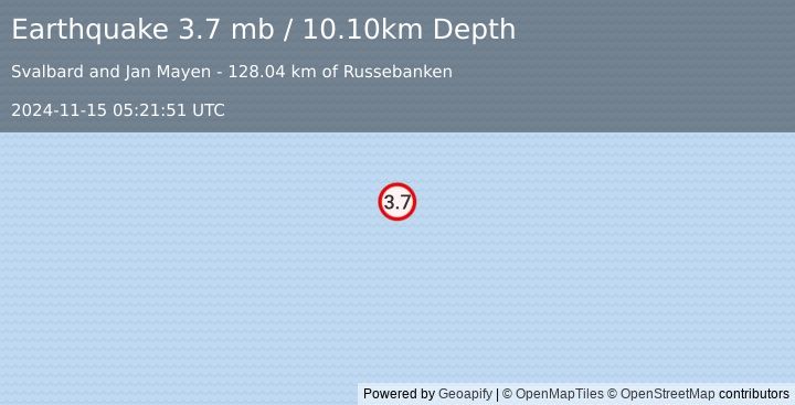 Earthquake GREENLAND SEA (3.7 mb) (2024-11-15 05:21:51 UTC)