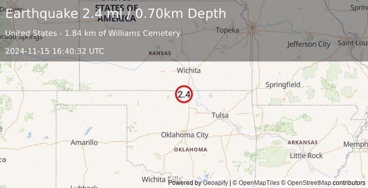 Earthquake OKLAHOMA (2.4 ml) (2024-11-15 16:40:32 UTC)