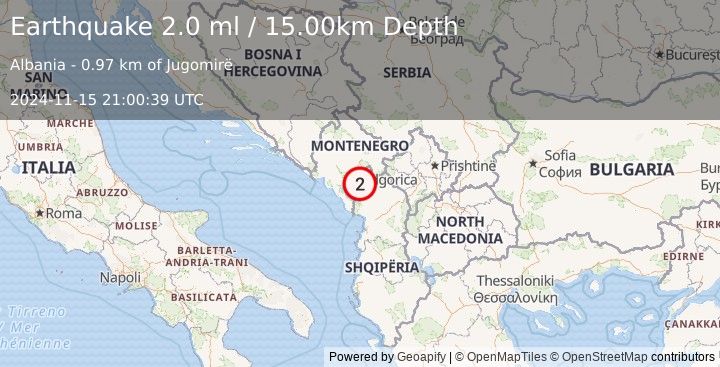 Earthquake ALBANIA (2.0 ml) (2024-11-15 21:00:39 UTC)