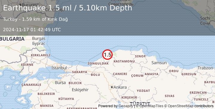 Earthquake CENTRAL TURKEY (1.5 ml) (2024-11-17 01:42:49 UTC)