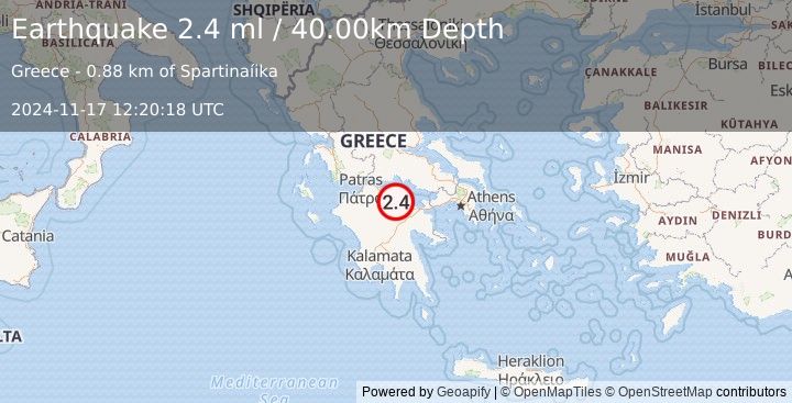 Earthquake GREECE (2.4 ml) (2024-11-17 12:20:18 UTC)