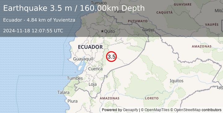 Earthquake PERU-ECUADOR BORDER REGION (3.5 m) (2024-11-18 12:07:55 UTC)